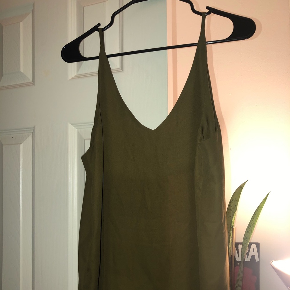 Olive Green Spaghetti Cami Top